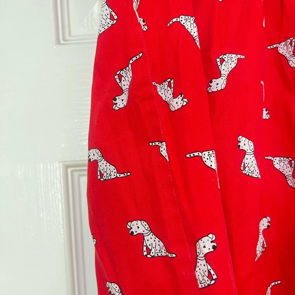 VNTG Girl's Dorissa II 80s Dogs All Over Print Red Dress Cape Size‎ 4T Holiday